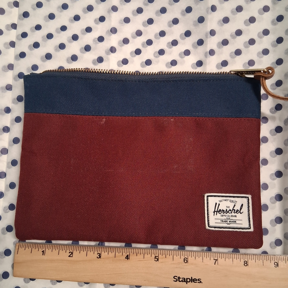 Herschel Supply Company Two-Tone Pouch - Blue and Burgundy